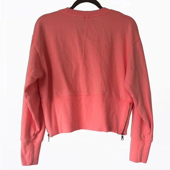 DKNY Sport Cotton Side-Zip Cropped Sweatshirt - Atomic Pink - Picture 5 of 10